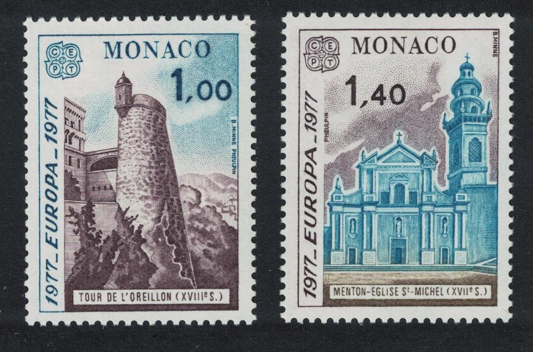 Monaco Landscapes Europa CEPT Views 2v 1977 MNH SG#1302-1303 Sc#1067-1068