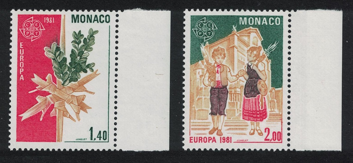 Monaco Folklore Europa CEPT 2v Margins 1981 MNH SG#1488-1489