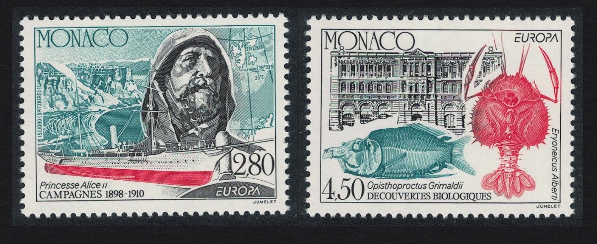 Monaco Fish Crustacean Discoveries by Prince Albert I 2v 1994 MNH SG#2180-2181