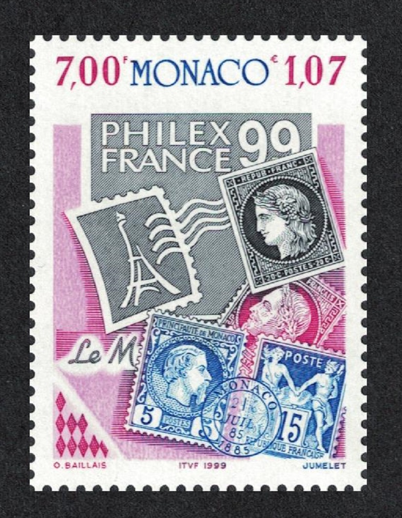 Monaco &#39;PhilexFrance 99&#39; International Philatelic Exhibition 1999 MNH SG#2423 MI#2466