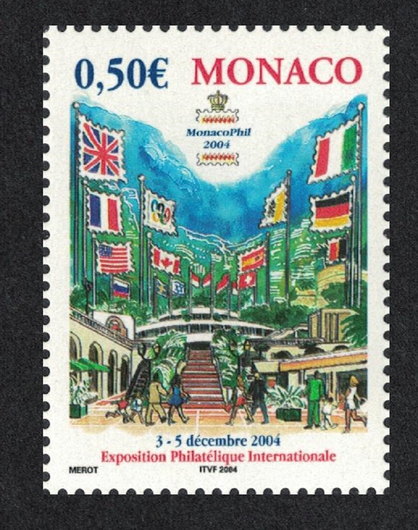 Monaco Flags &#39;MonacoPhil 2004&#39; Stamps Exhibition 2003 MNH SG#2623 MI#2671