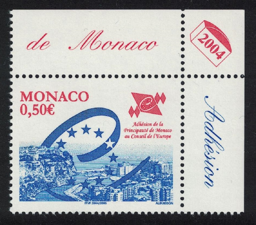 Monaco Accession to the Counsel of Europe Corner 2004 MNH SG#2674 MI#2714