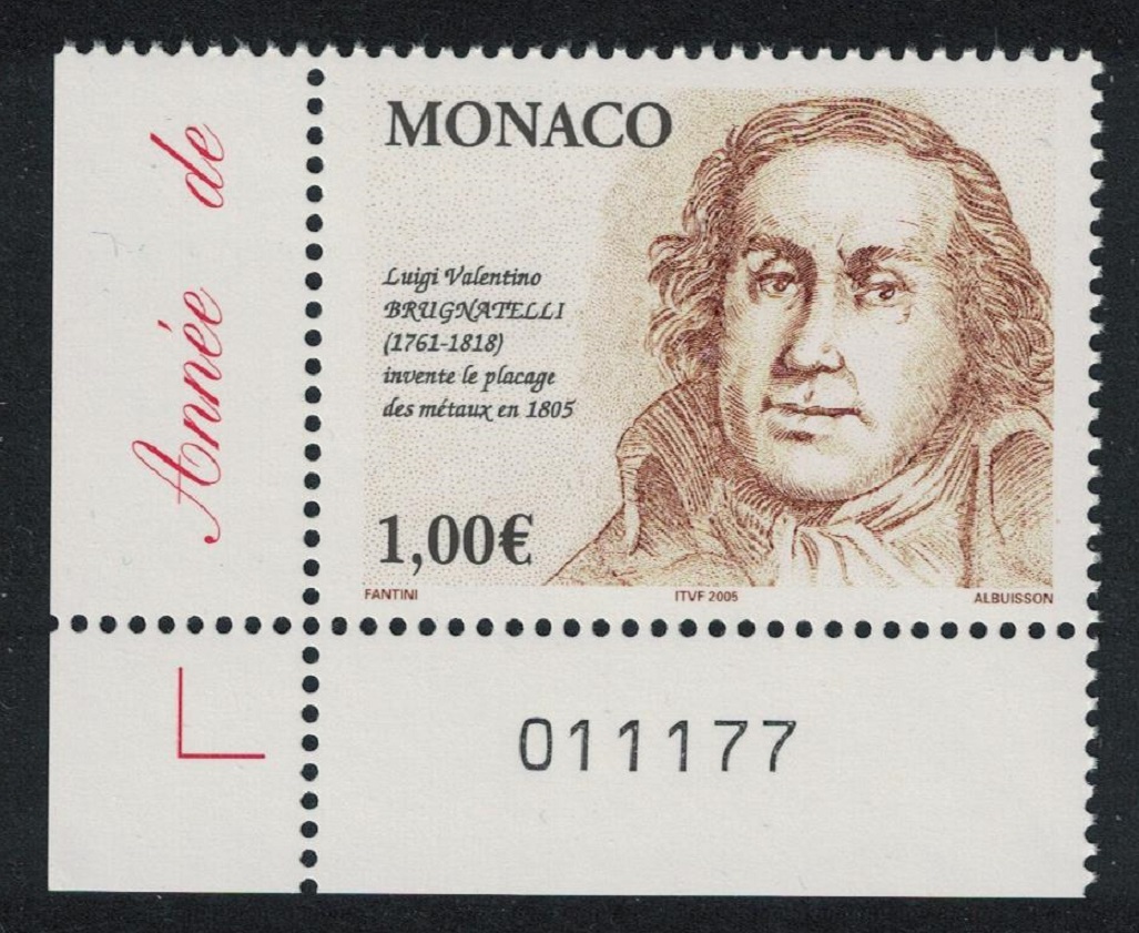 Monaco Luigi Brugnatelli Electroplating Corner Number 2004 MNH SG#2684 MI#2727