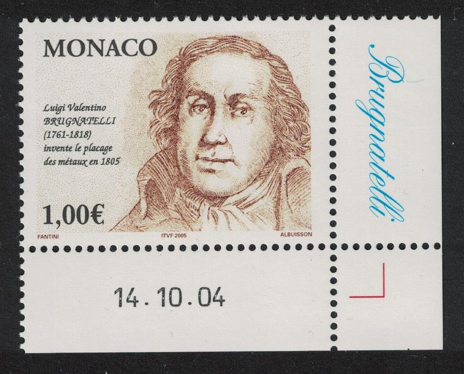 Monaco Luigi Brugnatelli Electroplating Corner Date 2004 MNH SG#2684 MI#2727