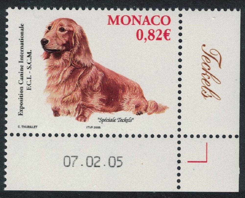 Monaco Dachshund International Dog Show Monte Carlo Corner Date 2005 MNH SG#2698