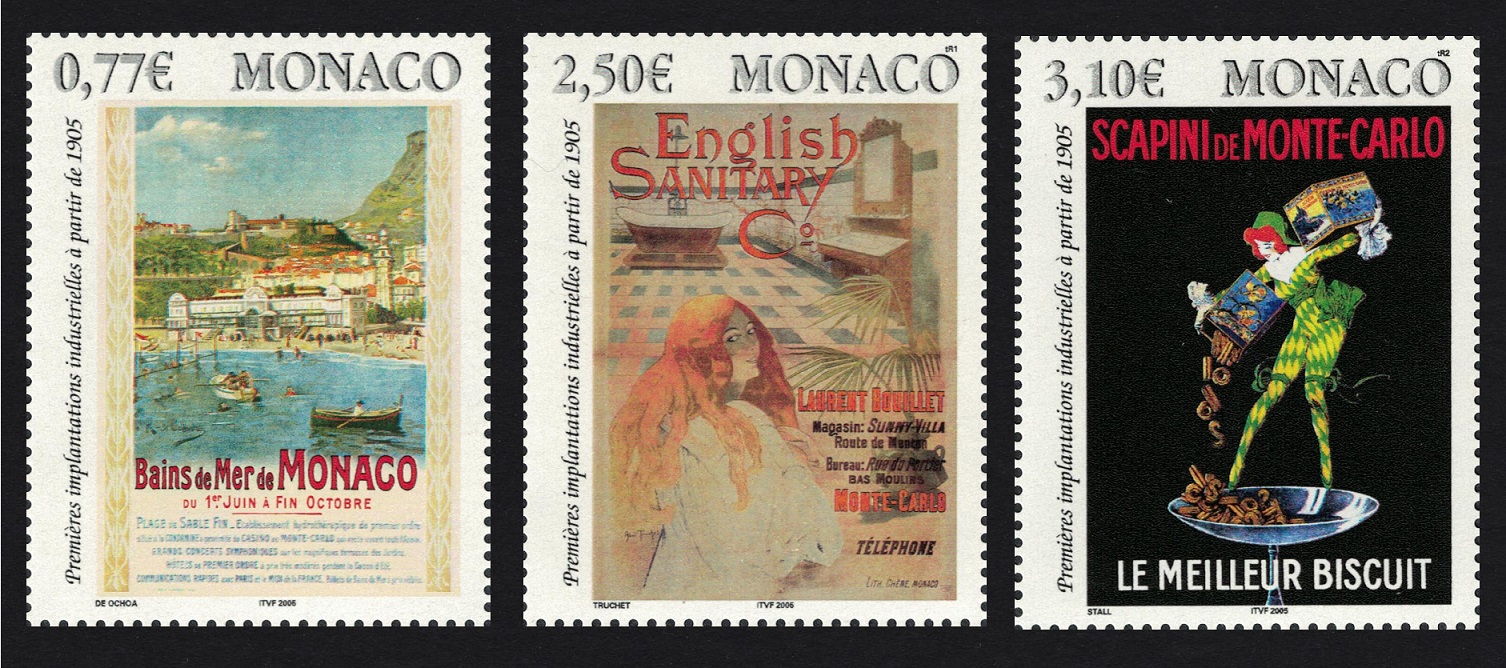 Monaco Advertising Posters 3v 2005 MNH SG#2708-2710 MI#2750-2752