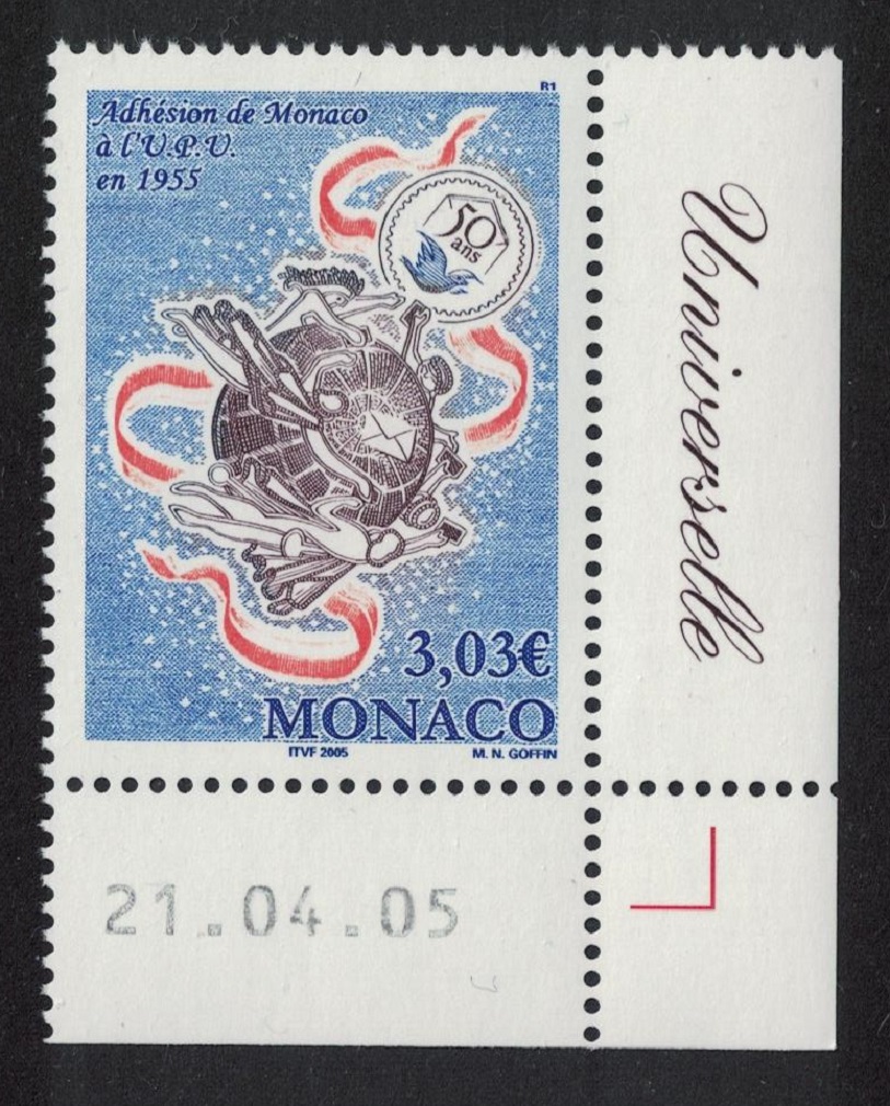 Monaco UPU Membership Corner Date €3.03 2005 MNH SG#2715 MI#2758