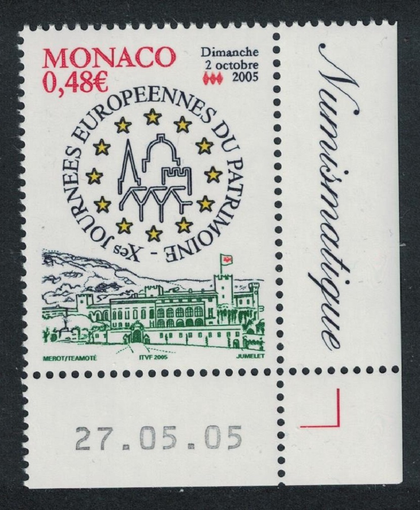 Monaco 10th Journee du Patrimoine Culture Day Corner Date 2005 MNH SG#2717 MI#2760