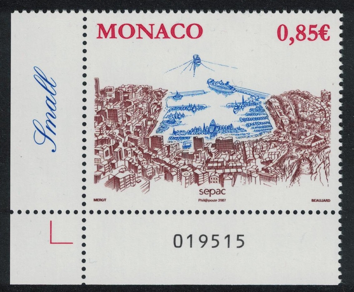 Monaco SEPAC Small European Mail service Corner Number 2007 MNH SG#2816 MI#2859