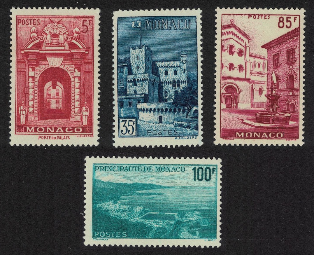 Monaco Aerial view Palace Gateway Place St Nicholas 4v KEY VALUES 1959 MNH SG#393-407 MI#618-621