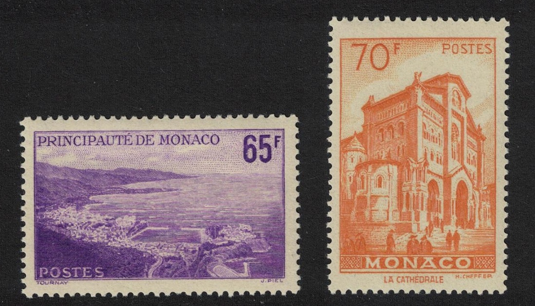 Monaco Place St Nicholas The Cathedral 2v 1957 MNH SG#403-404 MI#585-586