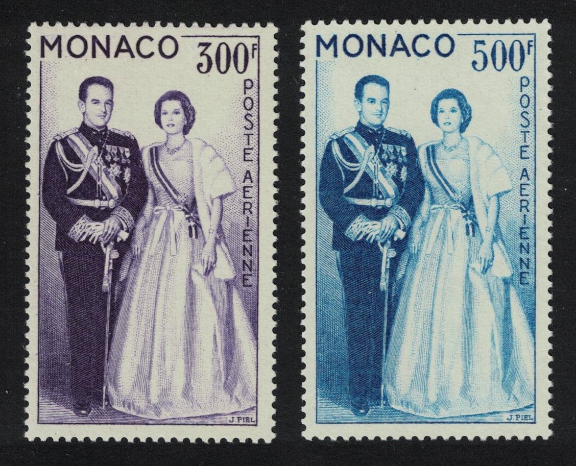 Monaco Prince Rainier and Princess Grace 2v 1959 MNH SG#615-616