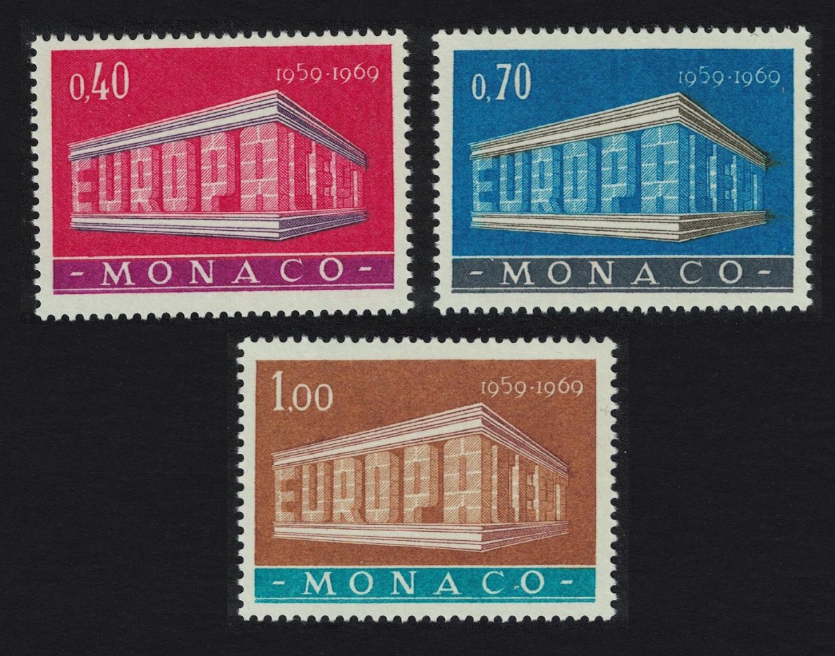 Monaco Colonnade Europa CEPT 3v 1969 MNH SG#946-948