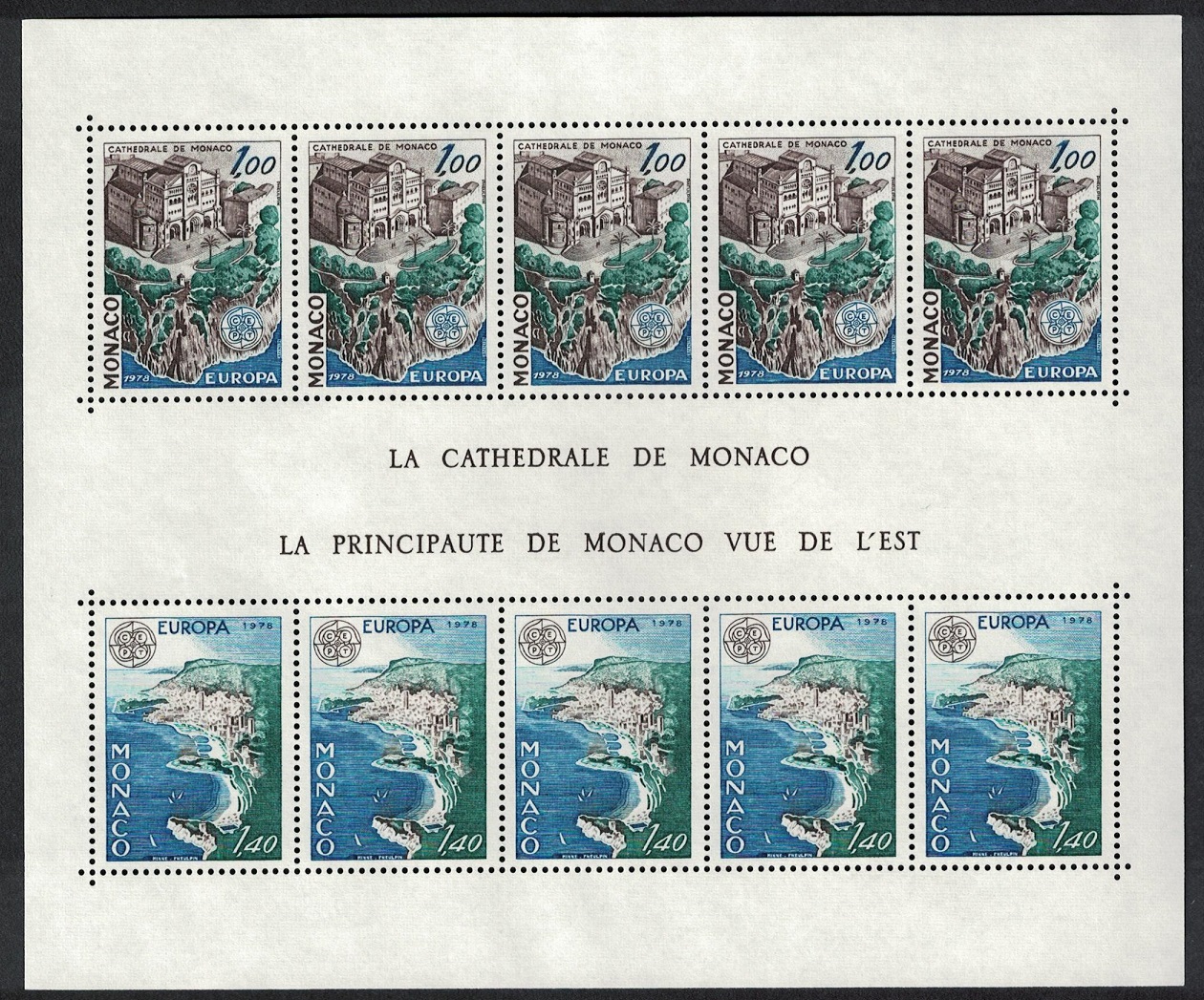 Monaco Cathedral Monuments European Views MS 1978 MNH SG#MS1347 MI#1319-1320