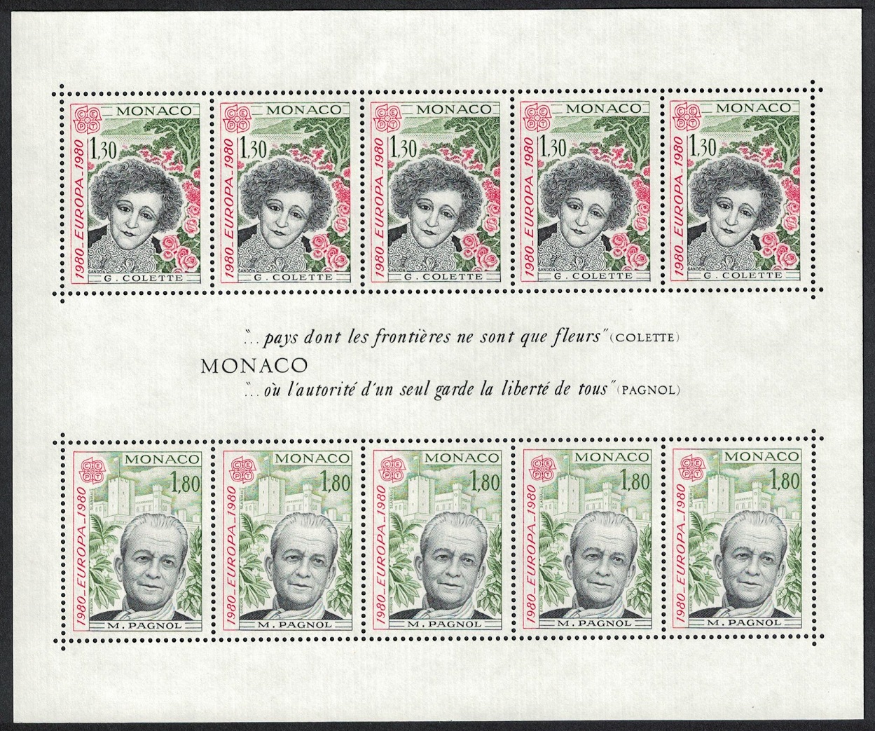 Monaco Europe MS 1980 MNH SG#MS1443 MI#1421-1422