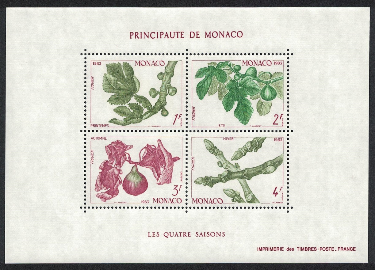 Monaco Seasons of the Fig MS 1983 MNH SG#MS1644 MI#Block 24 Sc#1376