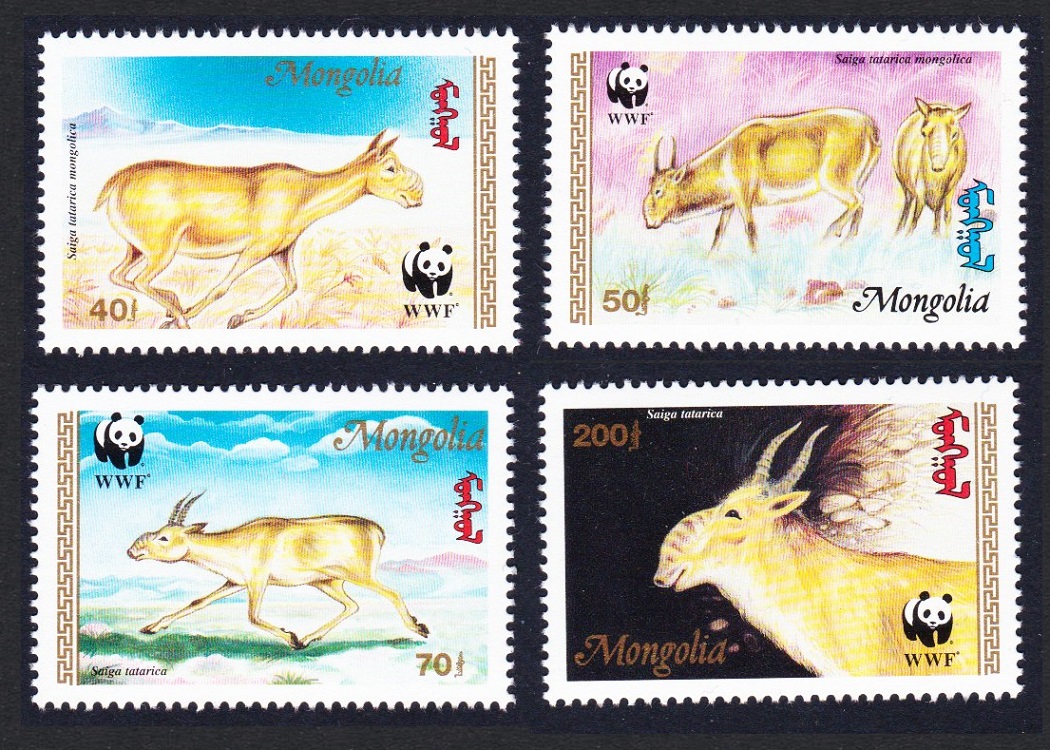 Mongolia WWF Saiga 4v 1995 MNH SG#2497-2500 MI#2562-2565 Sc#2209-2212