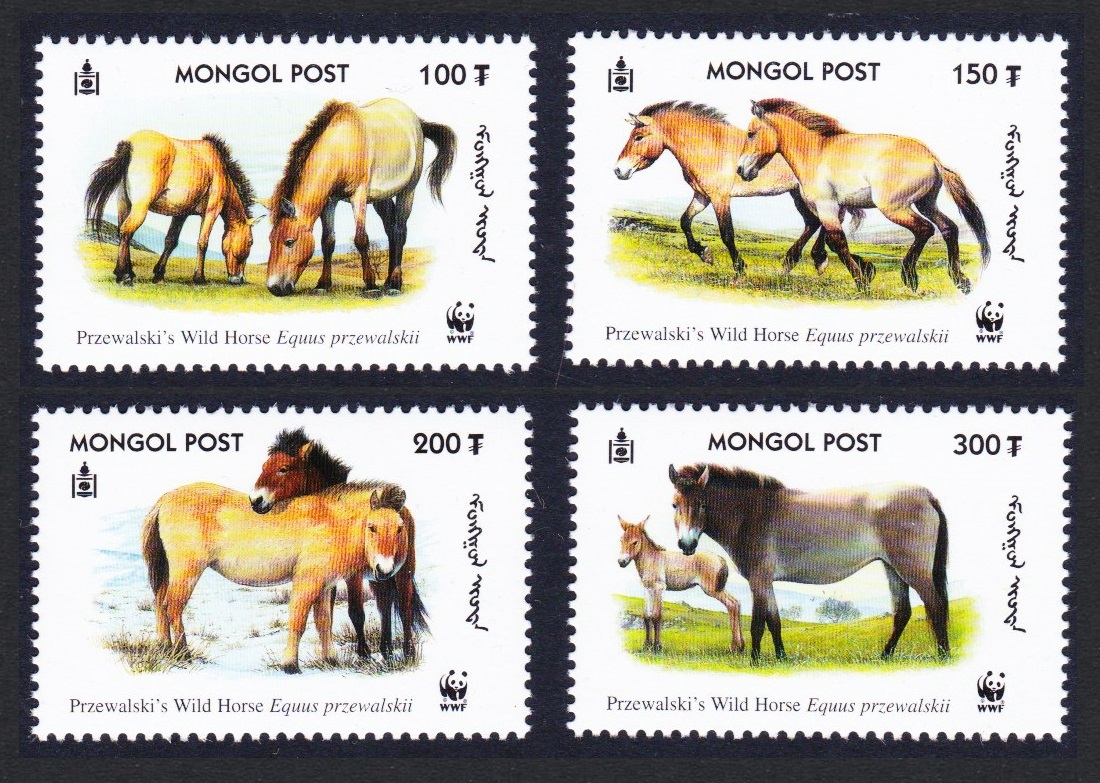 Mongolia WWF Przewalski&#39;s Horse 4v 2000 MNH SG#2861-2864 MI#3122-3125 Sc#2440 a-d