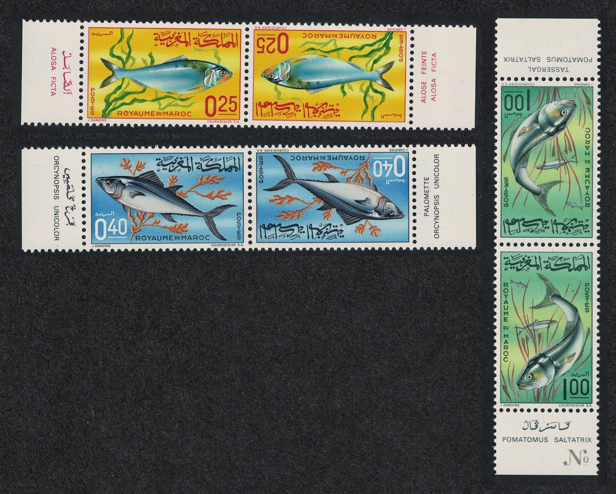 Morocco Fish 3v Tete-beche 1967 MNH SG#194-196