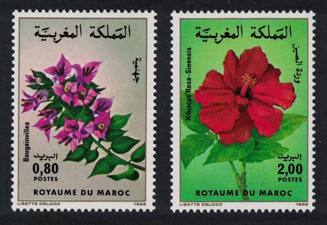 Morocco Bougainvillea Hibiscus Flowers 2v 1985 MNH SG#683-684