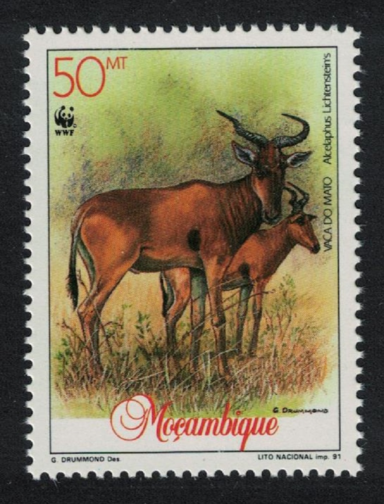 Mozambique WWF Two Hartebeest 50m 1991 MNH SG#1294 MI#1231 Sc#1141