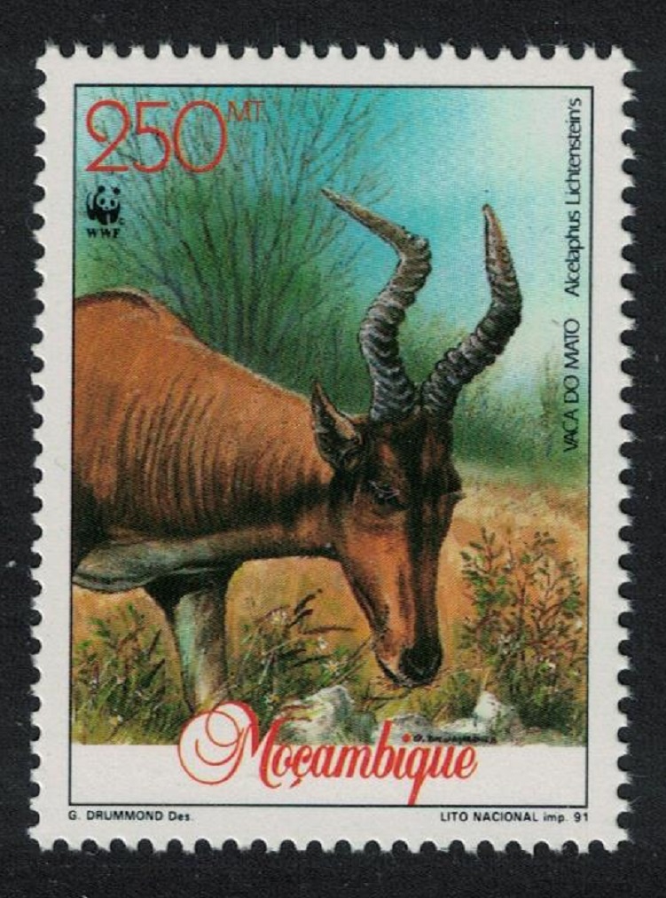 Mozambique WWF Hartebeest grazing 250m 1991 MNH SG#1296 MI#1233 Sc#1143