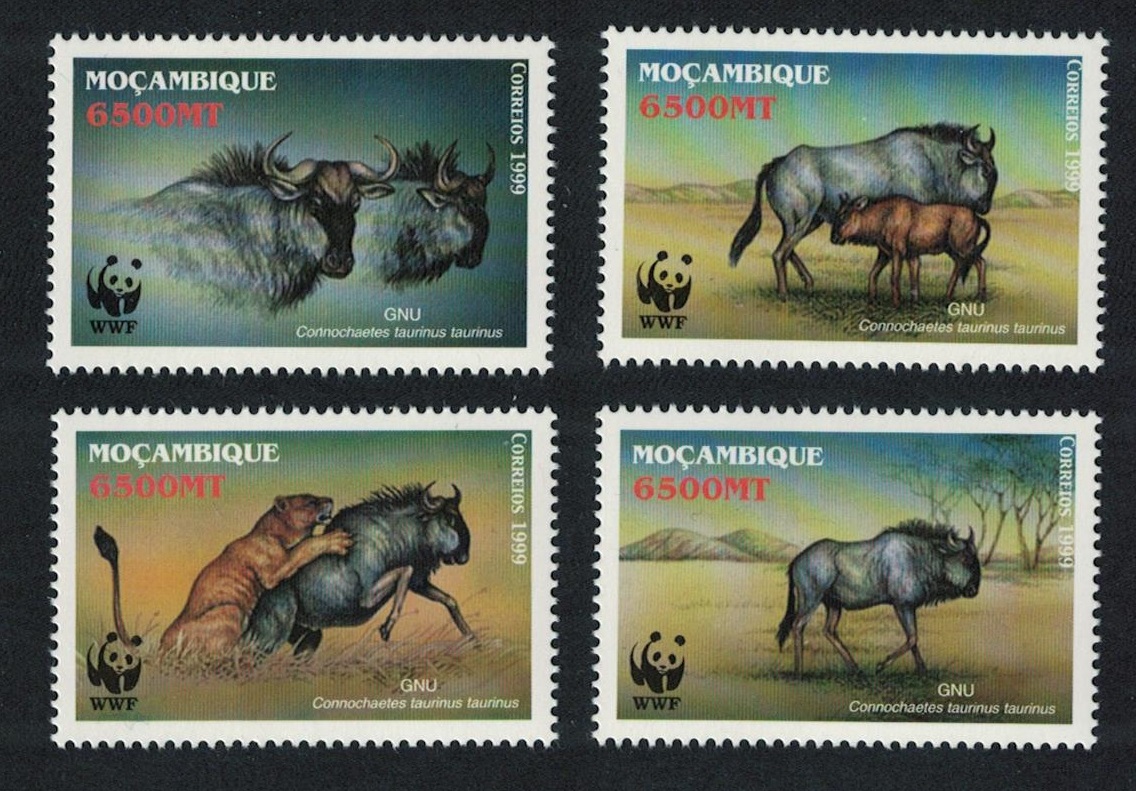 Mozambique WWF Blue Wildebeest 4v 2000 MNH SG#1542-1545 MI#1757-1760 Sc#1377 a-d