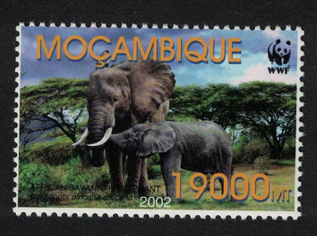 Mozambique WWF Savannah Elephant with Calf 2002 MNH SG#1644 MI#2396 Sc#1587d