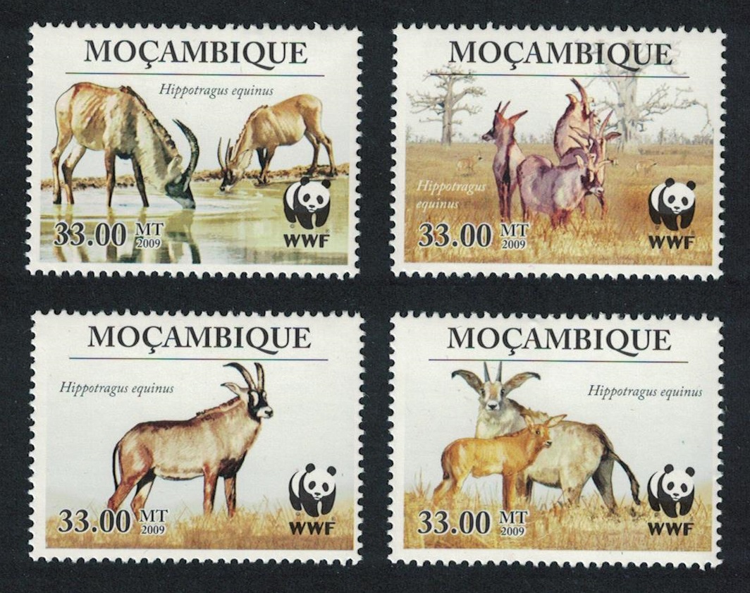 Mozambique WWF Roan Antelope 4v 2010 MNH MI#3658-3661 Sc#1930