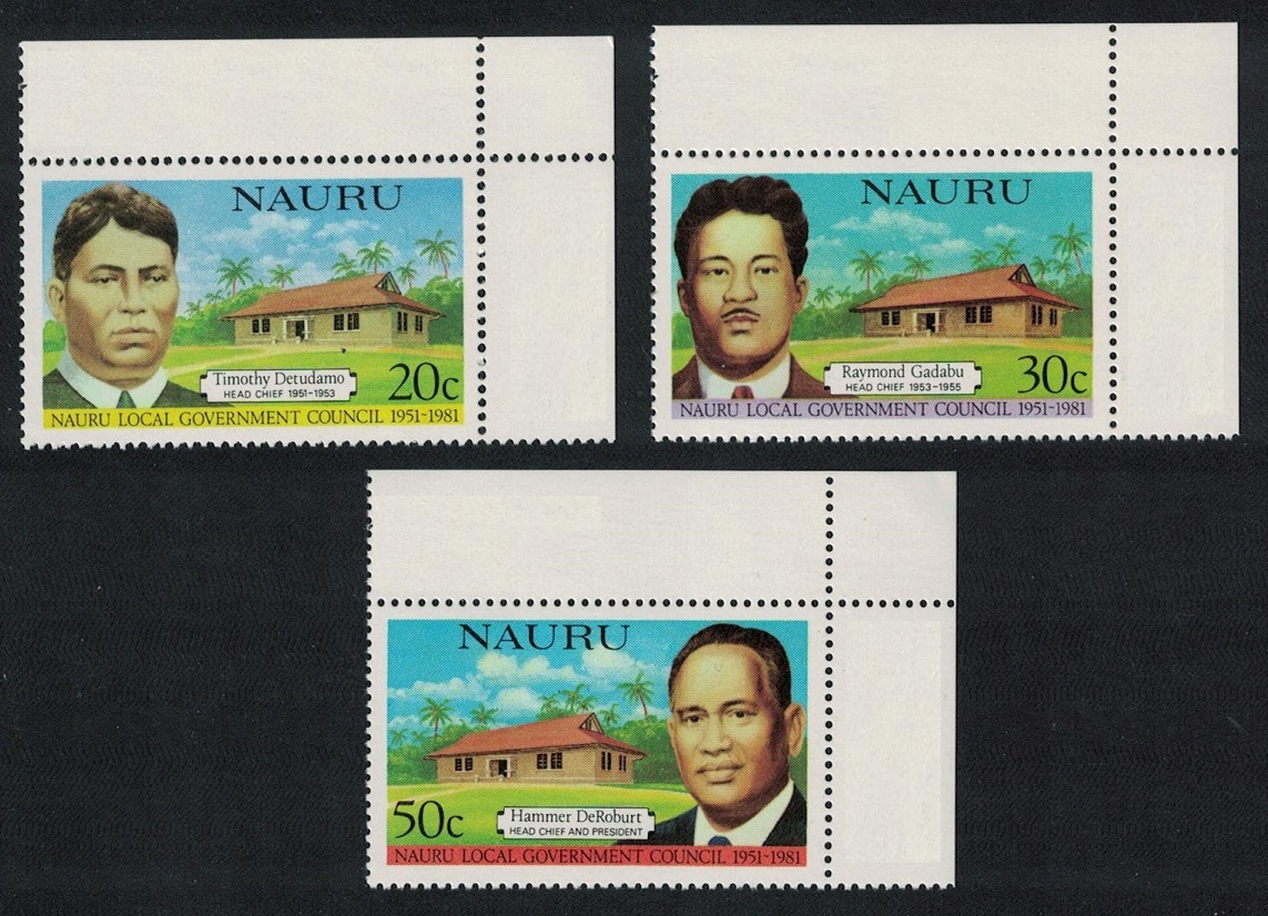 Nauru Local Government Council 3v Corners 1981 MNH SG#235-237