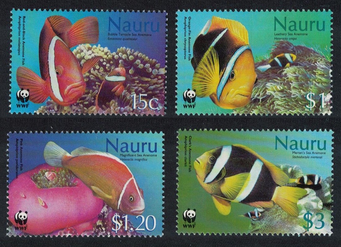 Nauru WWF Anemones Anemonefish Fish 4v 2003 MNH SG#566-569 MI#553-556 Sc#514-517