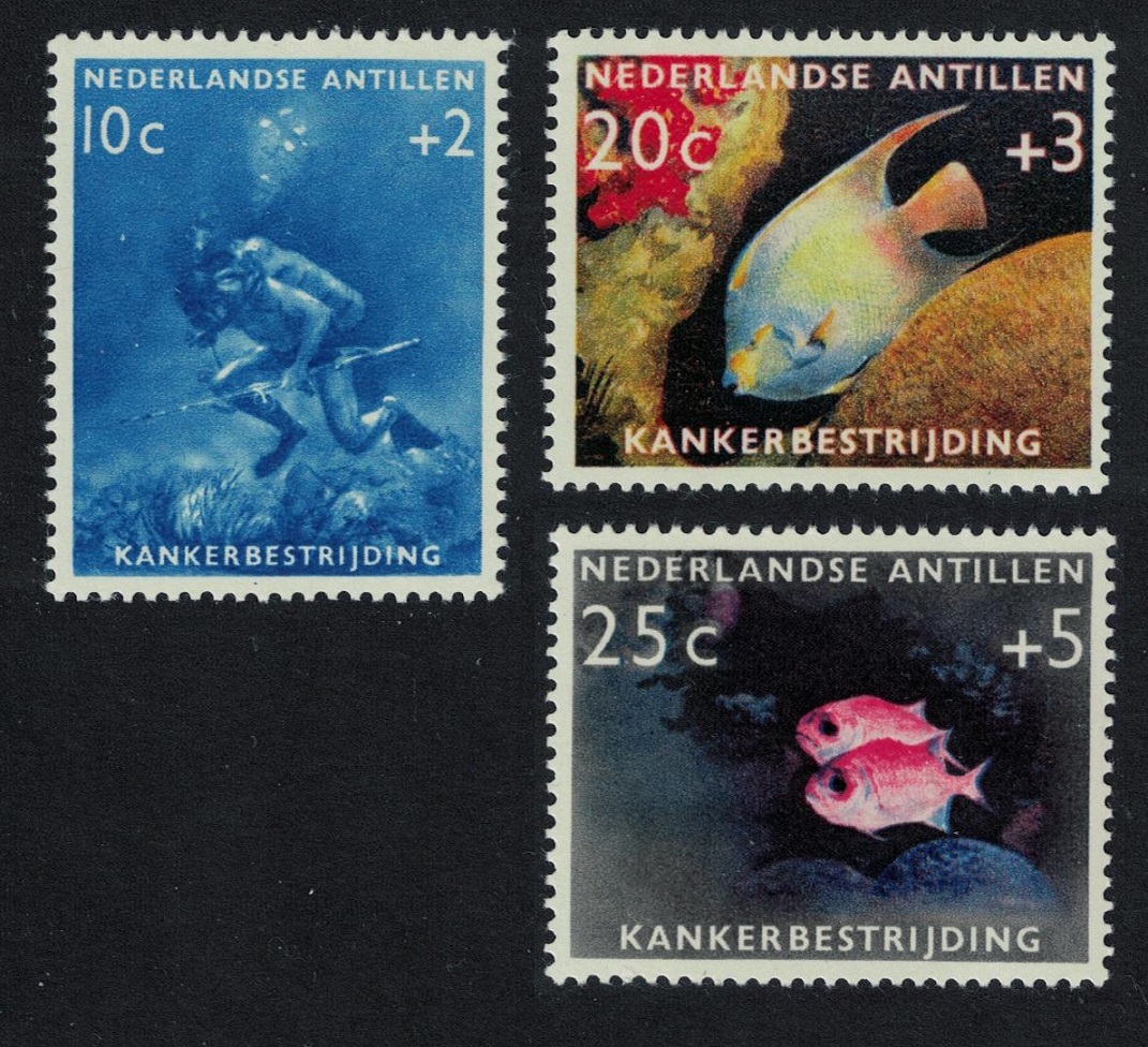 Netherlands Antilles Fish Diving 3v 1960 MNH SG#421-423