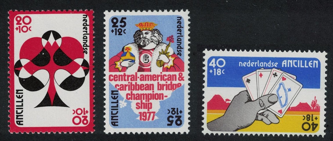 Netherlands Antilles Bridge Championships Card Games 3v 1977 MNH SG#634-636