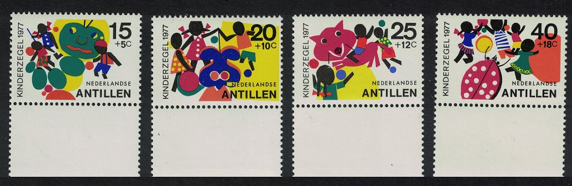 Netherlands Antilles Child Welfare 4v Bottom Margins 1977 MNH SG#645-648