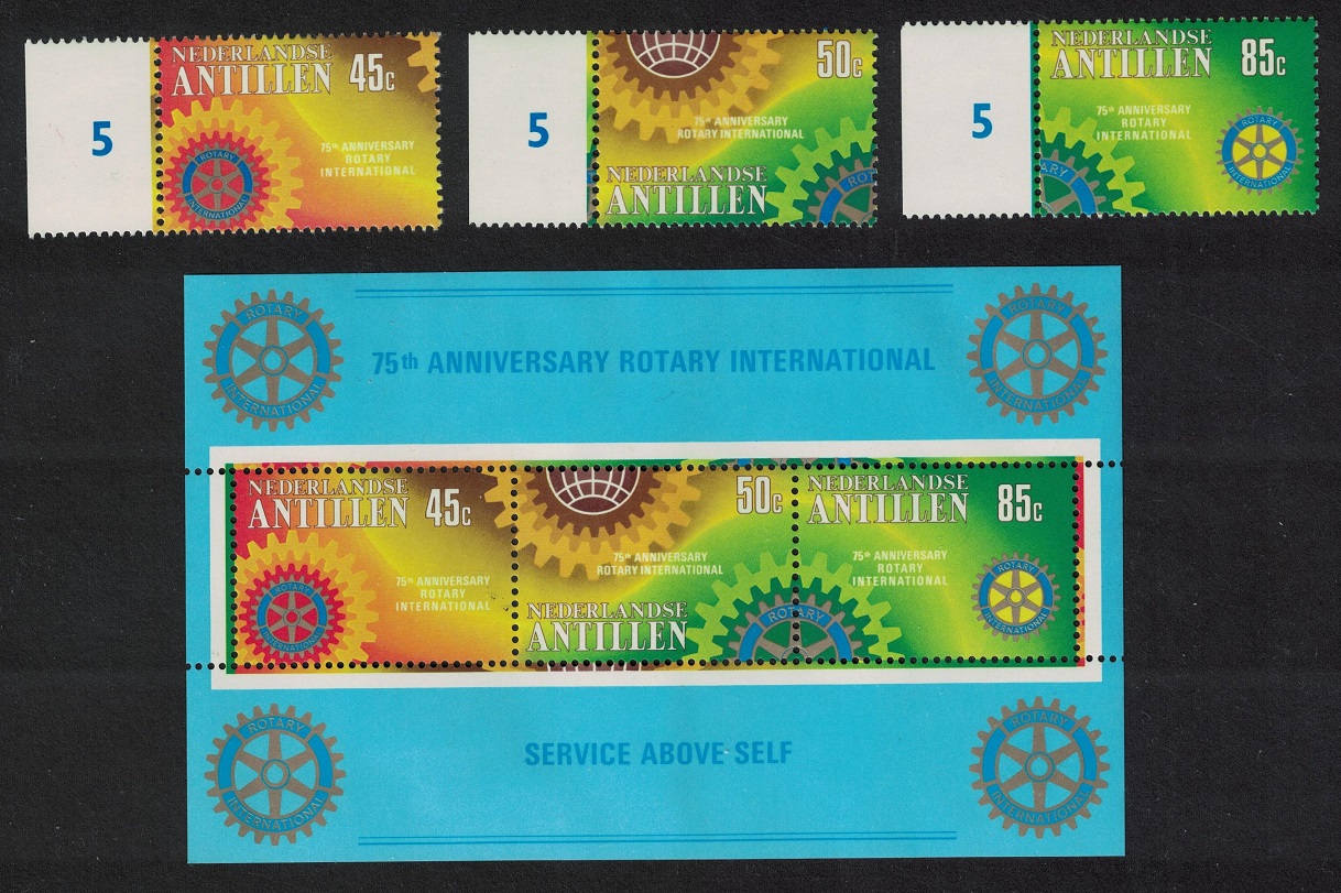 Netherlands Antilles Rotary International 3v+MS 1980 MNH SG#717-MS720