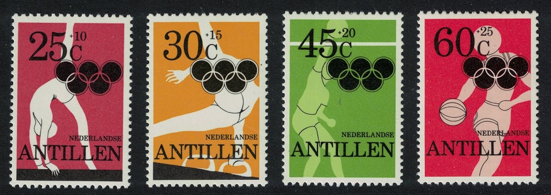 Netherlands Antilles Basketball Gymnastics 4v 1980 MNH SG#729-732