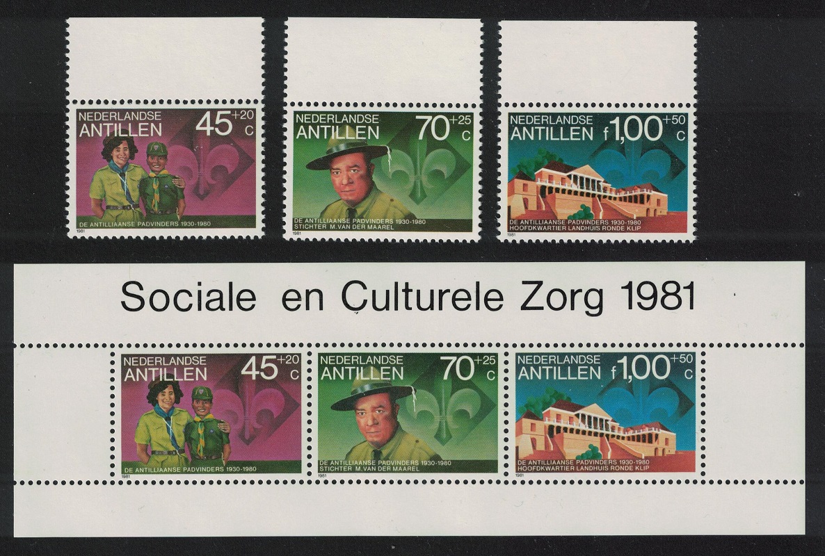 Netherlands Antilles Boy Scouts Association 3v+MS 1981 MNH SG#757-MS760