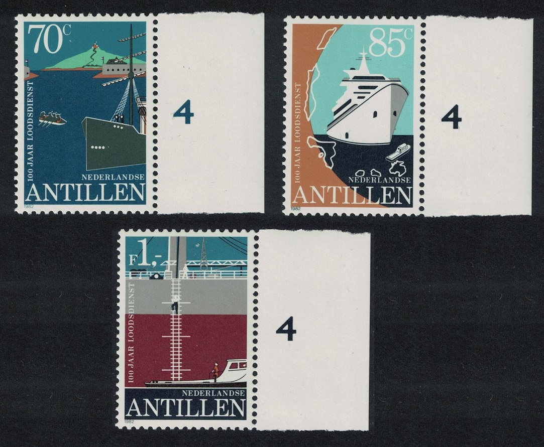 Netherlands Antilles Pilotage Service 3v Numbered Margins 1982 MNH SG#769-771