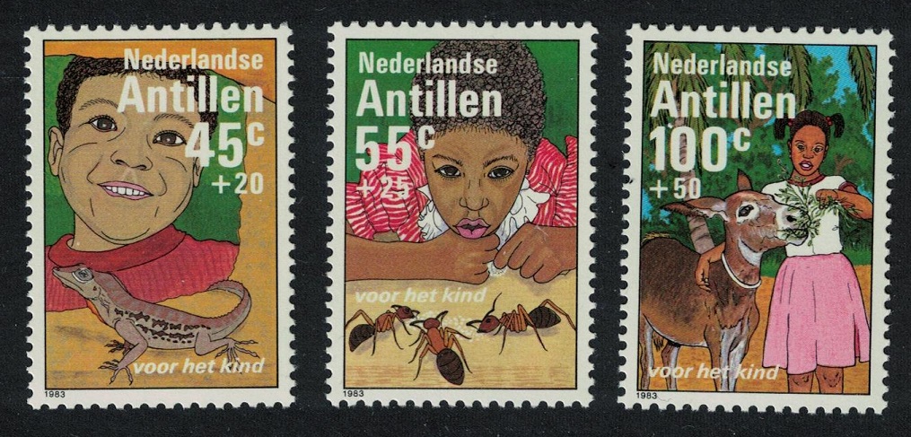 Netherlands Antilles Lizard Ants Donkey Animals 3v 1983 MNH SG#816-818