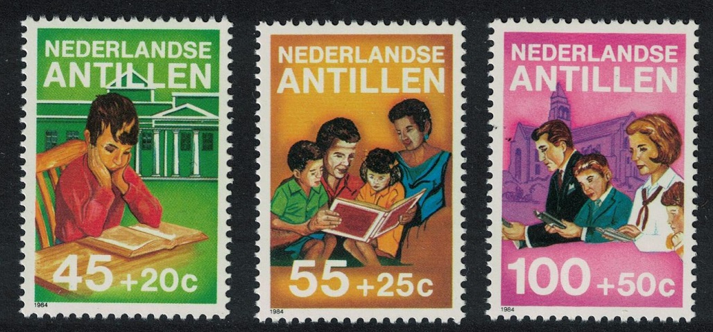 Netherlands Antilles Child Welfare Education Church 3v 1984 MNH SG#869-871