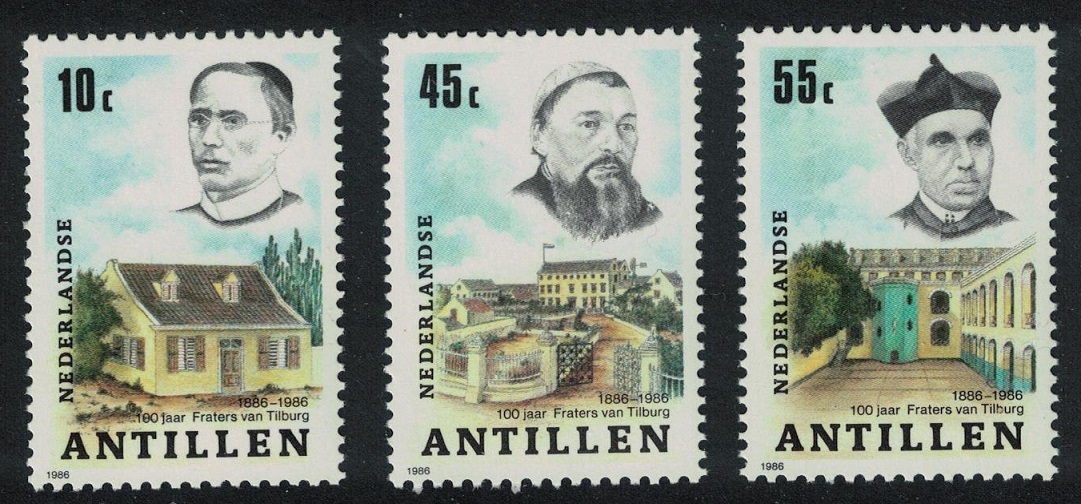 Netherlands Antilles Friars of Tilburg Mission 3v 1986 MNH SG#927-929