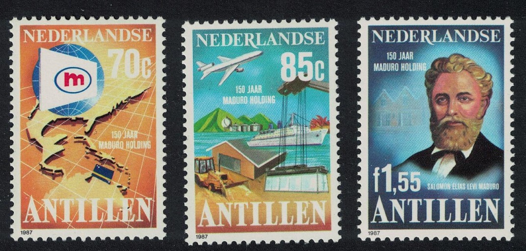 Netherlands Antilles 150th Anniversary of Maduro Holding Inc. 3v 1987 MNH SG#932-934