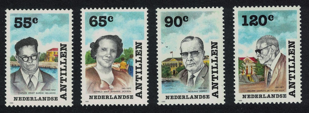 Netherlands Antilles Celebrities 4v 1988 MNH SG#967-970