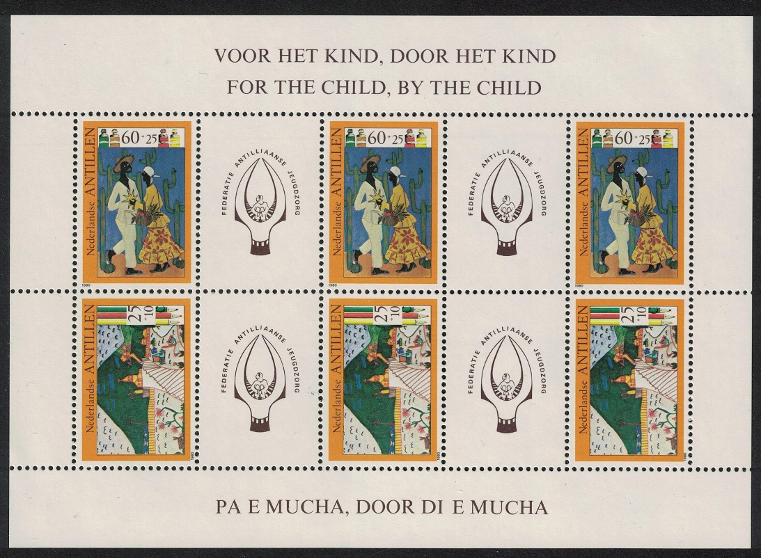 Netherlands Antilles Child Welfare Children&#39;s Drawings MS 1980 MNH SG#MS741