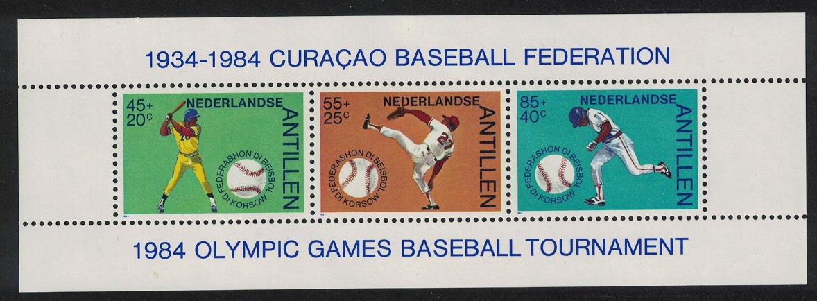 Netherlands Antilles Curacao Baseball Federation MS 1984 MNH SG#MS856