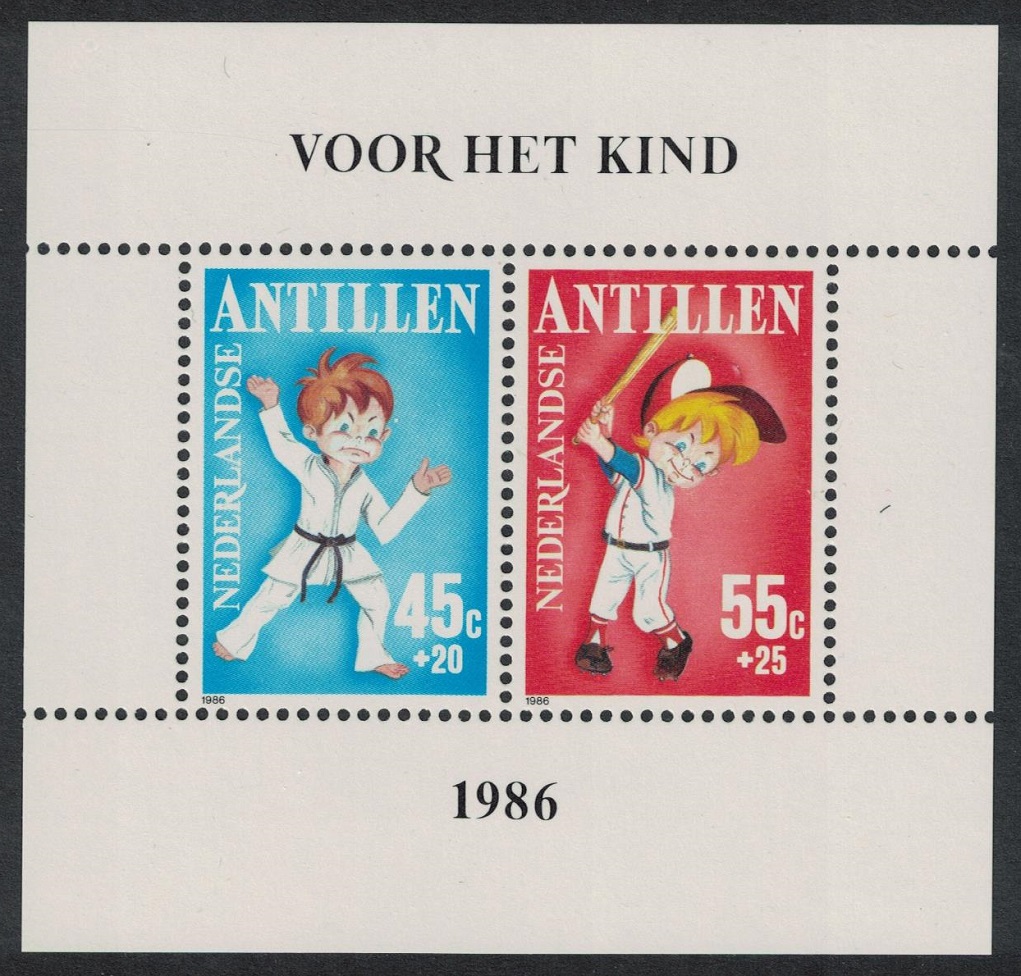 Netherlands Antilles Football Tennis Child Welfare MS 1986 MNH SG#MS926