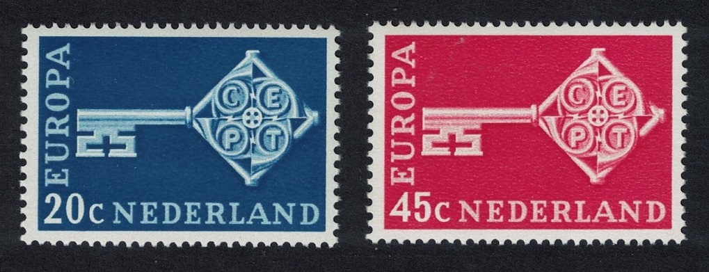 Netherlands Key with CEPT in handle Europa 2v 1968 MNH SG#1055-1056