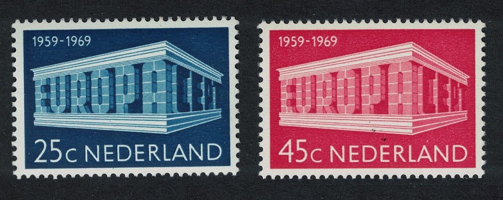 Netherlands Colonnade Europa 2v 1969 MNH SG#1090-1091