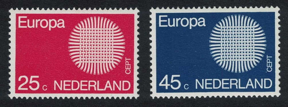 Netherlands Sun composed of 24 interwoven fibres Europa 2v 1970 MNH SG#1112-1113