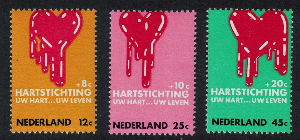 Netherlands Heart Foundation 3v 1970 MNH SG#1116-1118